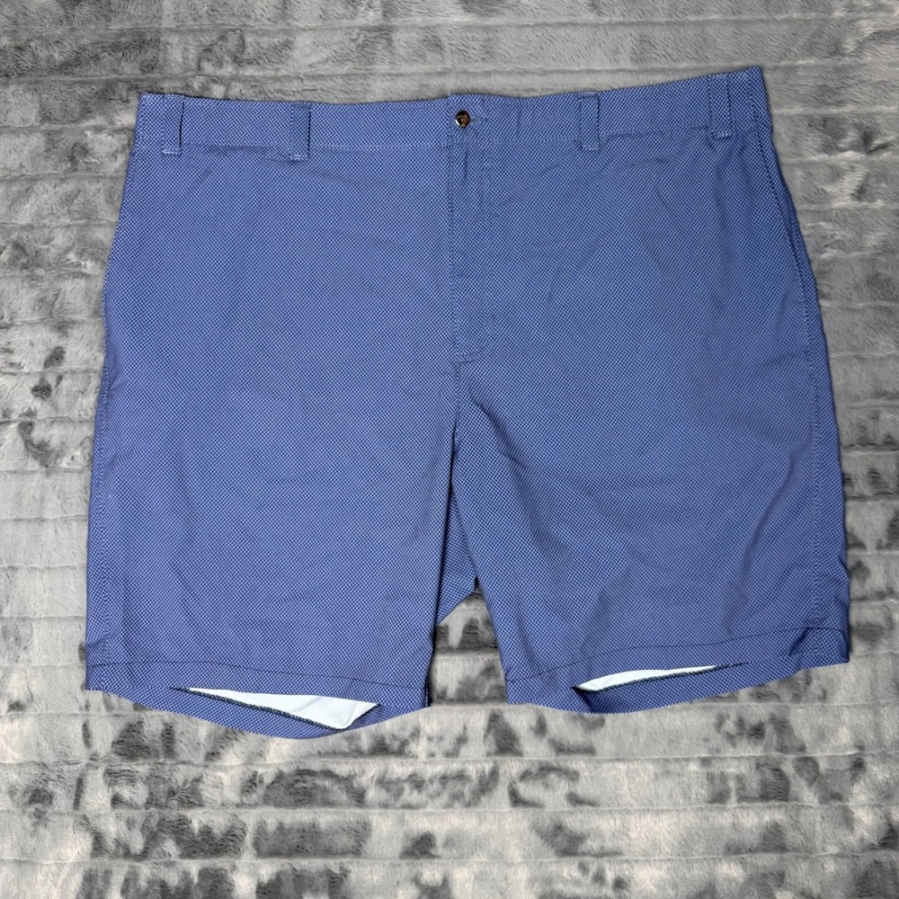 Callaway Mens Blue Micro Diamond Print Golf Shorts Size 46 Stretch Performance